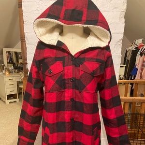 Sherpa lined plaid jacket-medium